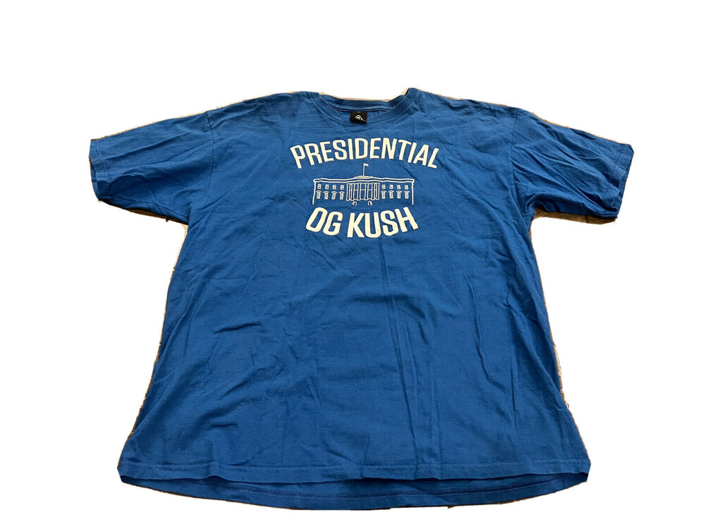 Upper Playground Mens Blue Presidential OG Kush Short Sleeve T-shirt Size XL